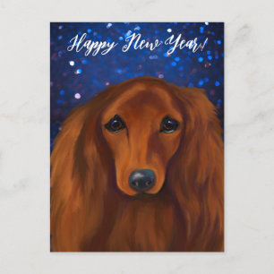 ROTER DACHSHUND POSTKARTE
