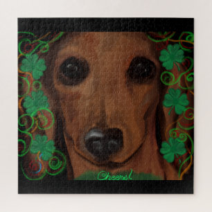 Roter Dachshund   Puzzle