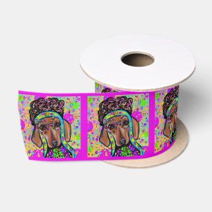 ROTER DACHSHUND SATINBAND