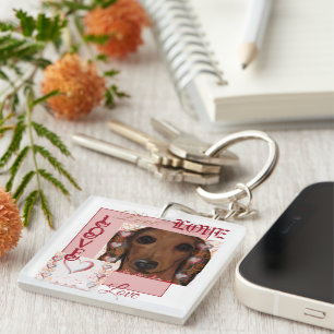 Roter Dachshund       Schlüsselanhänger