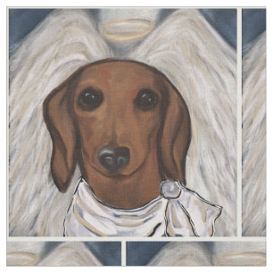 Roter Dachshund  Stoff