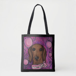 Roter Dachshund Tasche