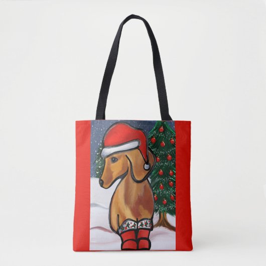 Roter Dachshund Tasche (Vorderseite)