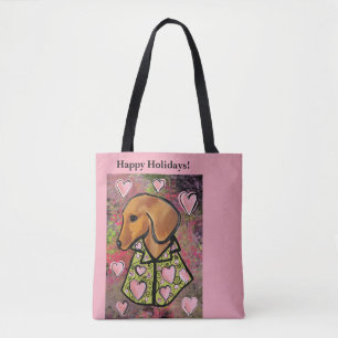 Roter Dachshund   Tasche