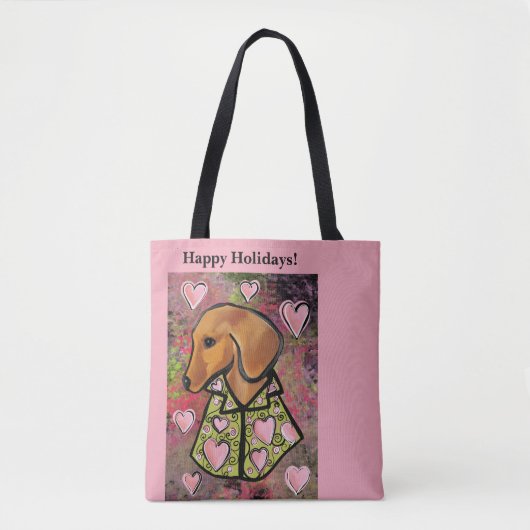 Roter Dachshund Tasche (Vorderseite)