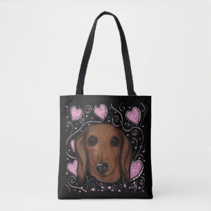 Roter Dachshund Tasche