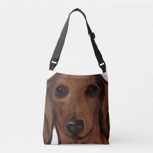 ROTER DACHSHUND         TRAGETASCHEN MIT LANGEN TRÄGERN