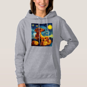 Roter Dachshund von van gogh Sternennacht Hallowee Hoodie