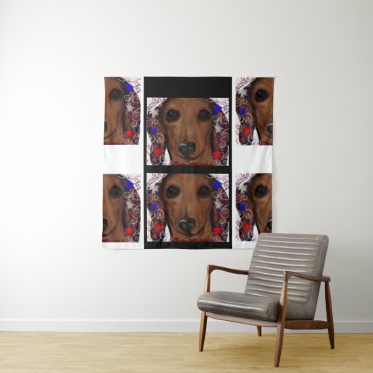 Roter Dachshund Wandteppich (Beispiel)