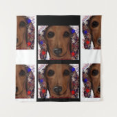 Roter Dachshund Wandteppich (Vorderseite)