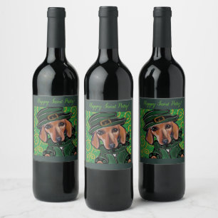 ROTER DAChSHUND Weinetikett