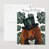 ROTER DACHSUND POSTKARTE (Vorne/Hinten)