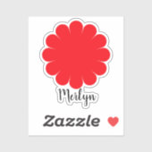 Roter Daisy Blume Blumenkohl Individuelle Name far Aufkleber (Blatt)