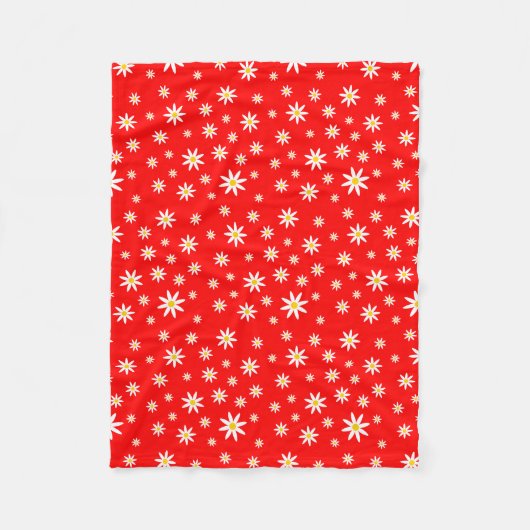Roter Daisy Fleece Blanken (Vorderseite)