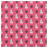 Roter Dalmatiner und Pfostengewebe Stoff (Muster)