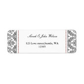 roter Damast, Adressenaufkleber (Vorne)