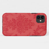 Roter Damast Case-Mate iPhone Hülle (Rückseite (Horizontal))