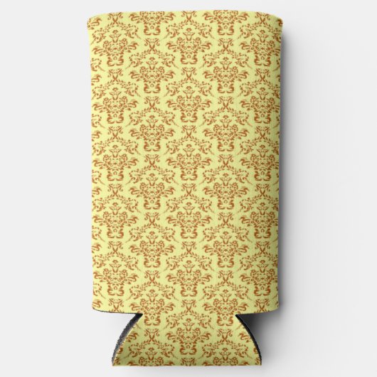 Roter Damast-Gelb Selters Dosenkühler (Vorderseite)