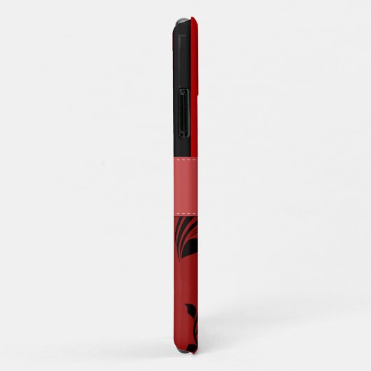 Roter Damast, rote Streifen, Streifen, Ihr Name Case-Mate iPhone Hülle (Hinten/Rechts)