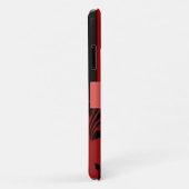 Roter Damast, rote Streifen, Streifen, Monogramm Case-Mate iPhone Hülle (Hinten/Rechts)