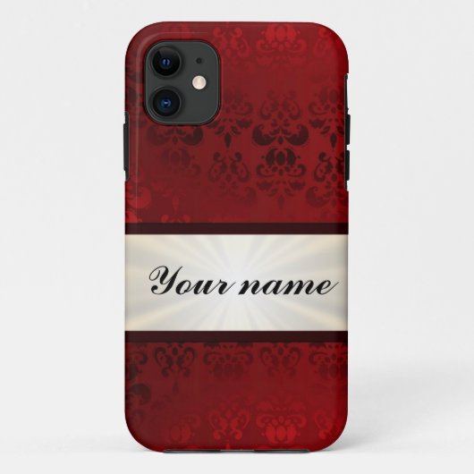 Roter Damast und Band Case-Mate iPhone Hülle (Rückseite)
