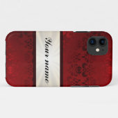 Roter Damast und Band Case-Mate iPhone Hülle (Rückseite (Horizontal))