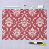 Roter Damast-Vintages Muster Seidenpapier (Handwerk)