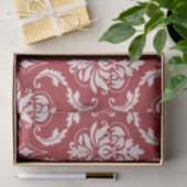 Roter Damast-Vintages Muster Seidenpapier (Geschenk)