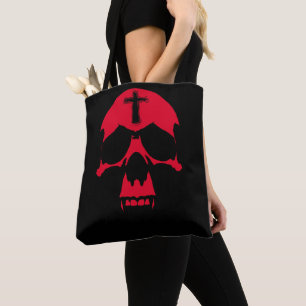 Roter Dämonenschädel Gothic Grafikdesign Tasche