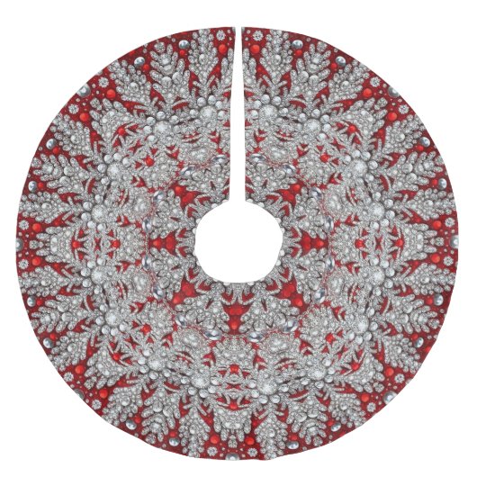 Roter dekorativer Baumrock Polyester Weihnachtsbaumdecke (Vorderseite)