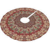 Roter Dekorativer Baumskirt Polyester Weihnachtsbaumdecke (Schrägansicht)