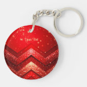 Roter dekorativer Glitzer Schlüsselanhänger (Rückseite)