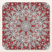 Roter dekorativer Untersetzer für Feiertage (Vorderseite)