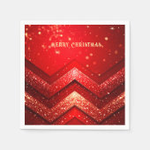 Roter dekorativer Weihnachts-Glitzer Holiday Napki Serviette (Vorderseite)