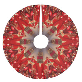 Roter Dekorativer Weihnachtsbaum Skirt Polyester Weihnachtsbaumdecke
