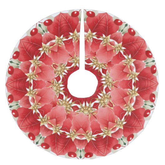 Roter dekorativer Weihnachtsbaumrock Polyester Weihnachtsbaumdecke (Vorderseite)