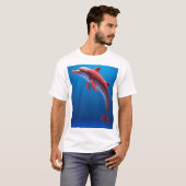 Roter Delfin schwebt über den Wolken T-Shirt (Vorne ganz)