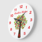 Roter-DeliciousAPFELBAUM-personalisierte Wand-Uhr Große Wanduhr (Winkel)