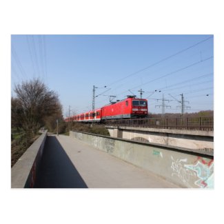 Roter deutscher Zug Postkarte