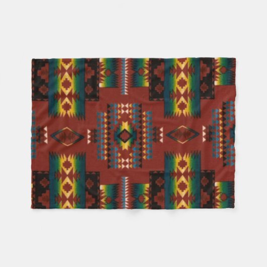 ROTER Diamant-aztekischer Druck Fleecedecke (Vorderseite (Horizontal))