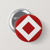 Roter Diamant, feine weiße Grenze Button (Vorne & Hinten)