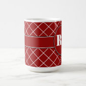 Roter Diamant-mit Monogramm Männer Kaffeetasse (Mittel)