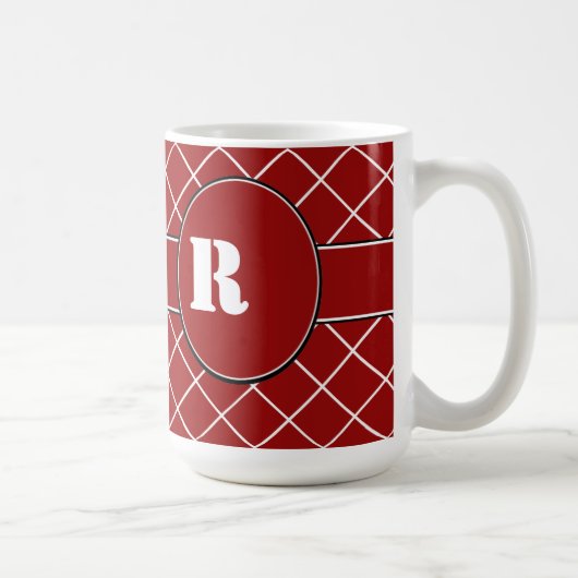 Roter Diamant-mit Monogramm Männer Kaffeetasse (Rechts)