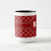Roter Diamant-mit Monogramm Männer Tasse (Zentrum)
