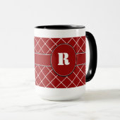 Roter Diamant-mit Monogramm Männer Tasse (VorderseiteRechts)