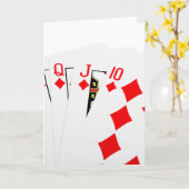 Roter Diamant-Royal Flush Karte (Gelbe Blume)