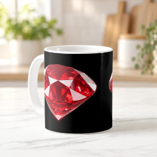 Roter Diamant-Rubin-Edelstein Luxus-Schwarze Tasse