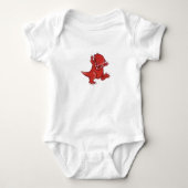 Roter Dinosaurier Baby Strampler (Vorderseite)