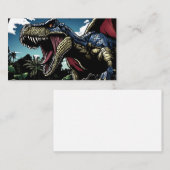 Roter Dinosaurier in einem futuristischen Dschunge Visitenkarte (Vorne/Hinten)