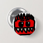 Roter Dinosaurier Merch Button (Vorne & Hinten)